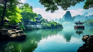 山水古亭美景