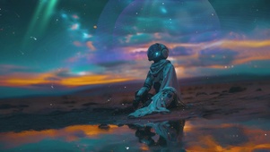赛博科幻风~孤独的太空人