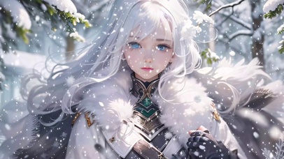 治愈雪中少女