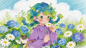 小清新采花女孩