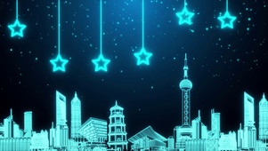 卡通城市夜景