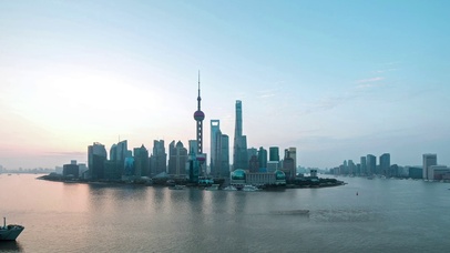 4K 高清 清晨浦东天际线