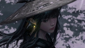斗笠承雪