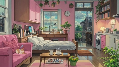 【雨景】手绘风卧室