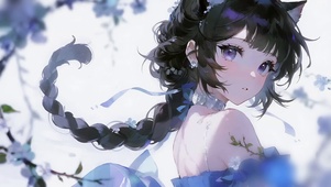 回眸蓝裙小猫娘