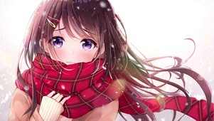 雪天围巾小可爱