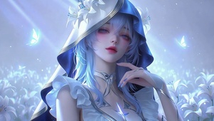 梦幻蓝发百合美少女守岸人