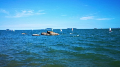 4K海上帆船自然风光