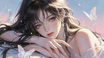 治愈可爱蝴蝶女孩