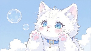 蓝眼萌猫的可爱瞬间