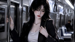 地铁通勤氛围感美女