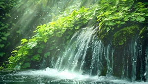 森林泉水