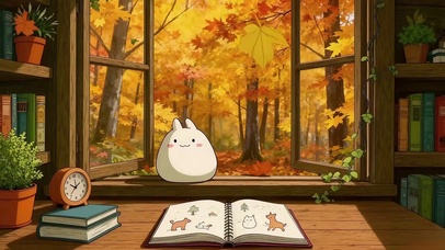 秋天窗台小团子