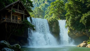 山间的瀑布