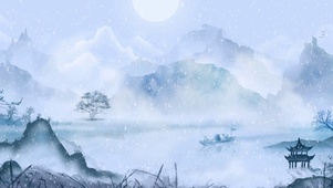 中国风山水墨画背景