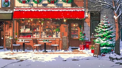 冬雪街边小店