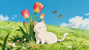 草原郁金香猫咪