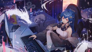 房间里的电玩少女