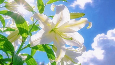 清新百合花