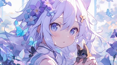 蓝花小女孩