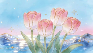 蓝海晴光郁金花漫开