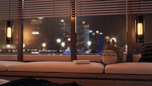 雨点落在窗户上