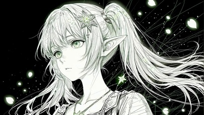 双马尾素描女孩