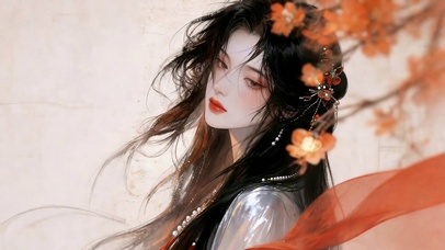 风拂繁华少女