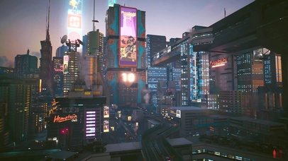 赛博朋克夜景城市