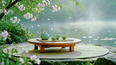 花下品茗