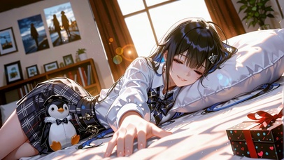 午后阳光里的校服少女