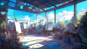 早晨画室房间（4K唯美治愈）