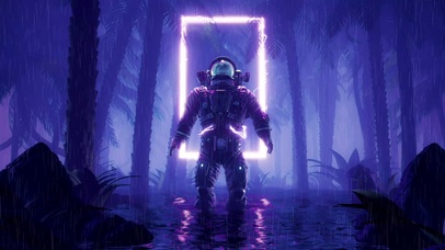 宇航战士漫步雨林