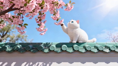 樱花树下的小猫