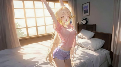 刚起床的女孩