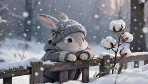 雪中的小兔