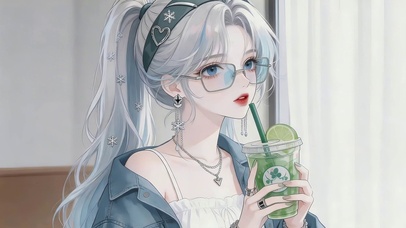可爱果汁女孩