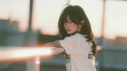 治愈晚霞女孩