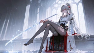 银发持刀武士美少女绯雪