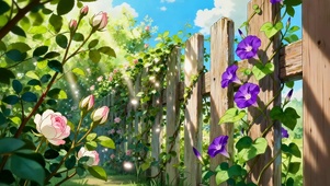 牵牛花篱笆园