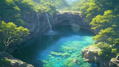 清新纯净山林水潭