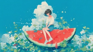夏日西瓜女孩