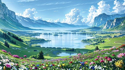 湖边
