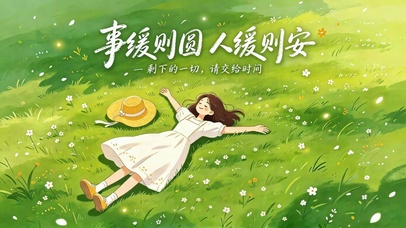 事缓则圆人缓则安治愈壁纸