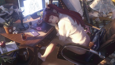 唯美治愈白丝睡觉的动漫少女