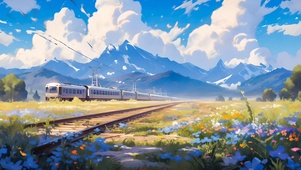 旷野上的火车