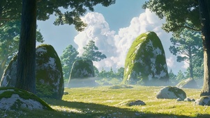 蓝天阳光森林草地