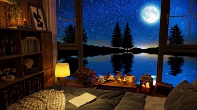 唯美流星月夜卧室