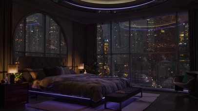 都市雨天安静房间