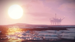 夕阳湖面